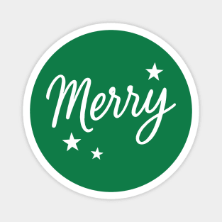 Merry – Minimal Christmas Script with Stars Magnet